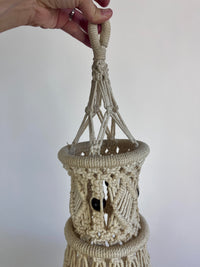 Large Vintage Macrame Hanging Pendant