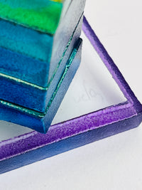 Handmade Stacked Glass Menorah