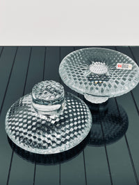 Vintage Optical Glass Candleholders by Holmegaard