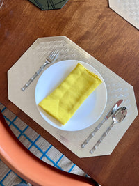 Vintage Metallic Silver Placemats, 6pc Set