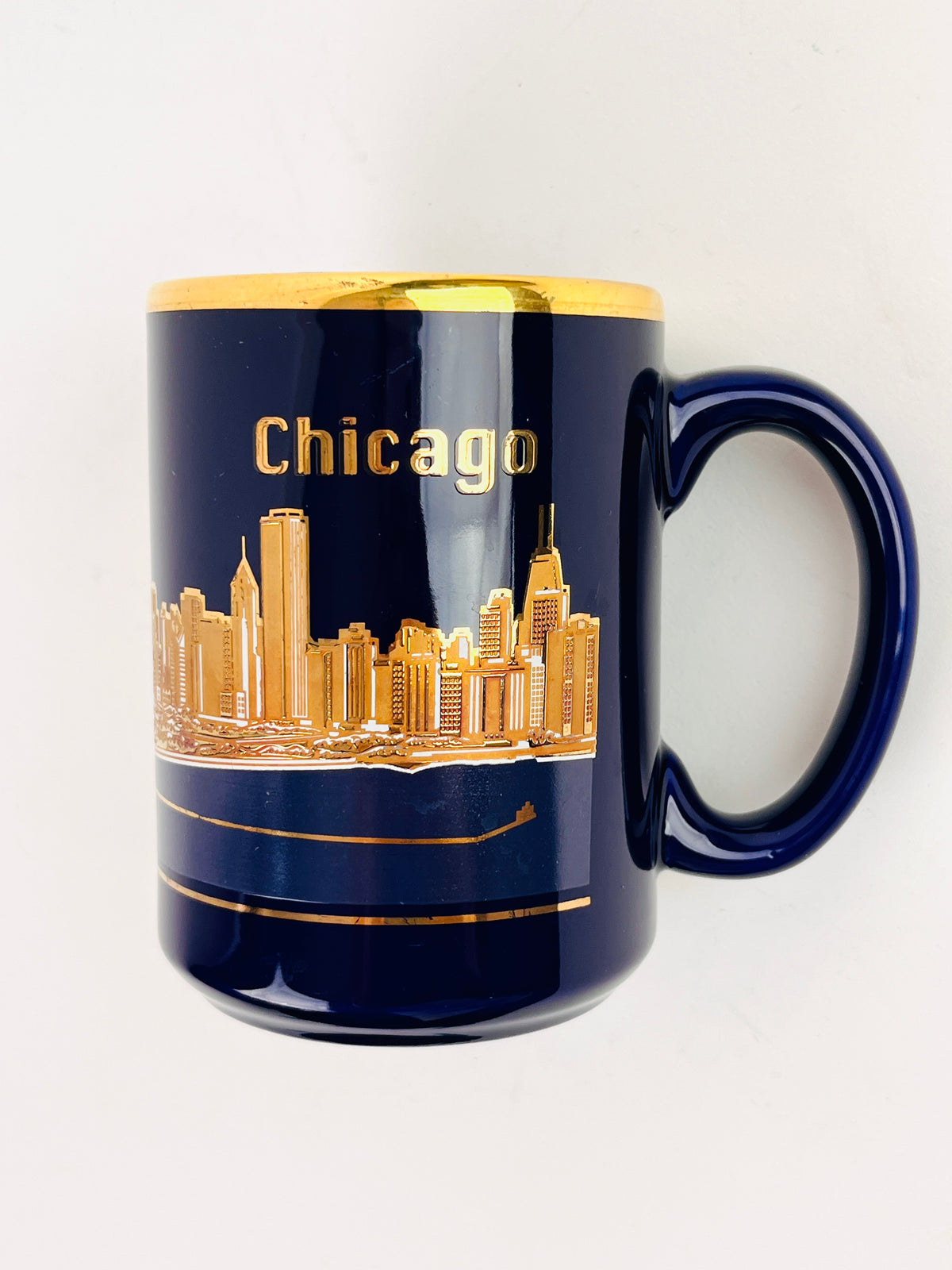 Vintage 22k Gold Plated Chicago Mug by Culver