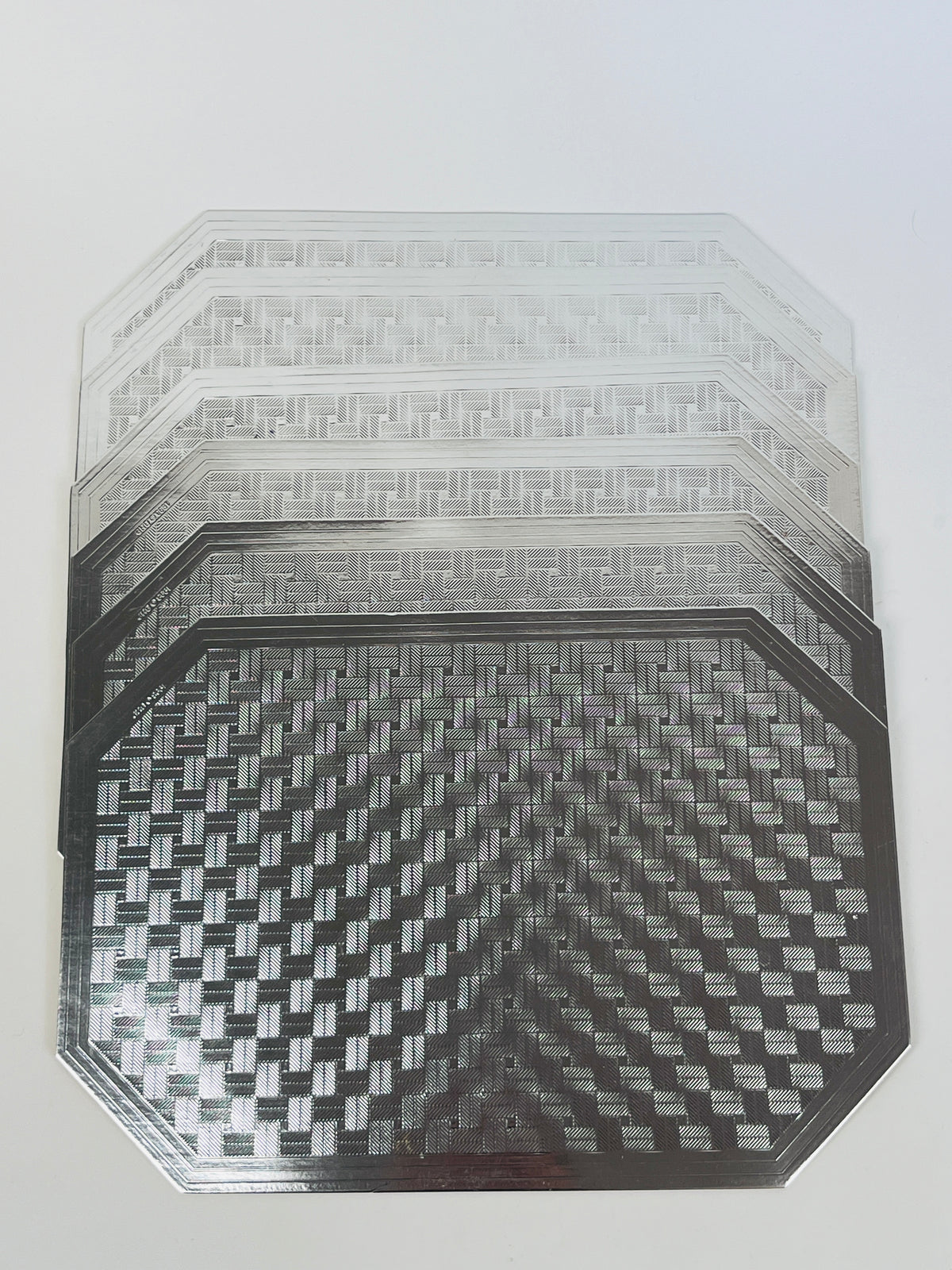 Vintage Metallic Silver Placemats, 6pc Set