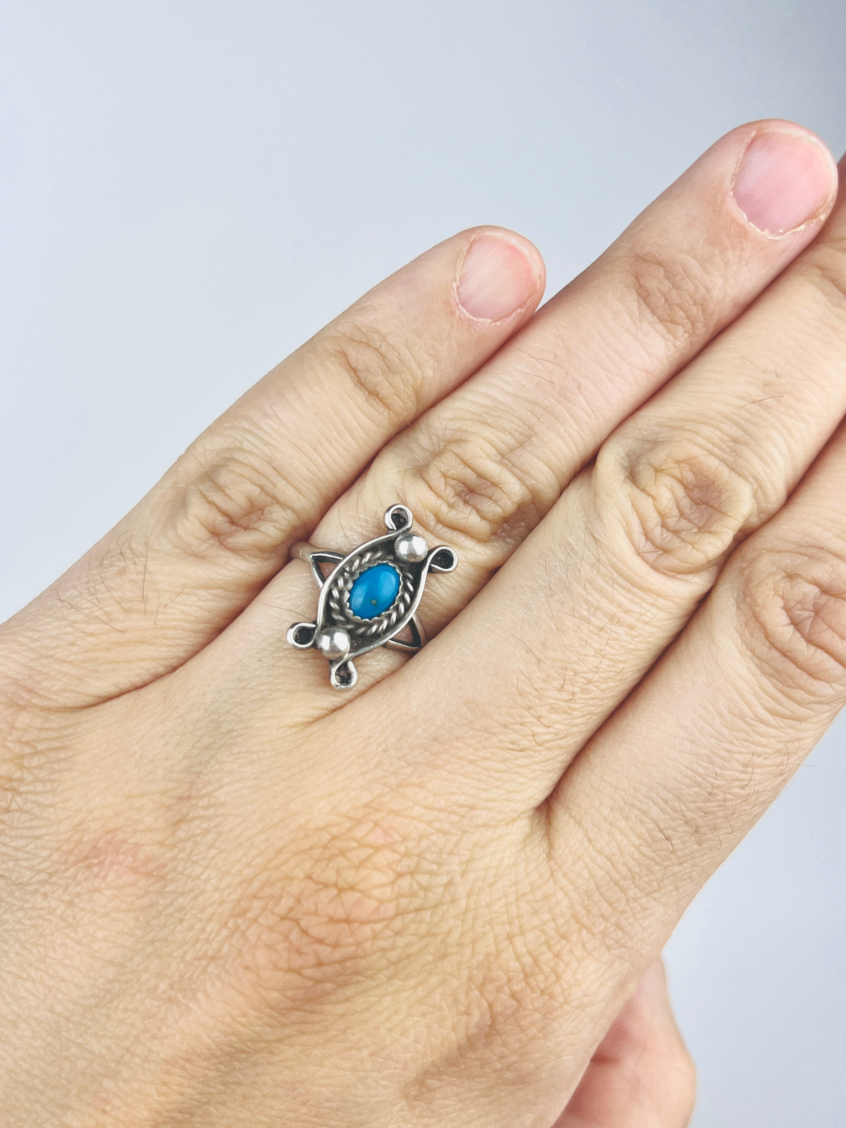 Vintage Navajo Sterling Silver Turquoise Ring