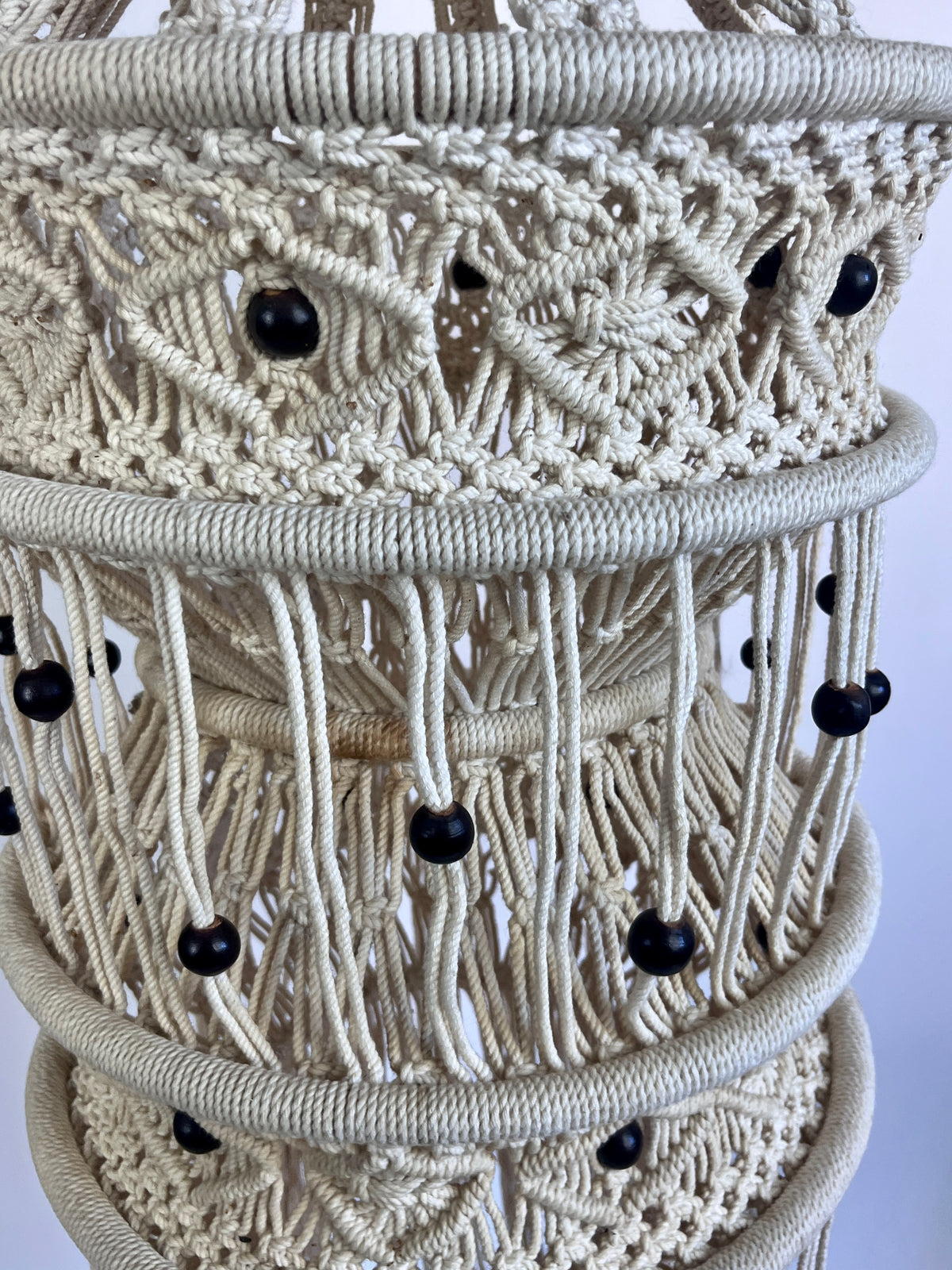 Large Vintage Macrame Hanging Pendant