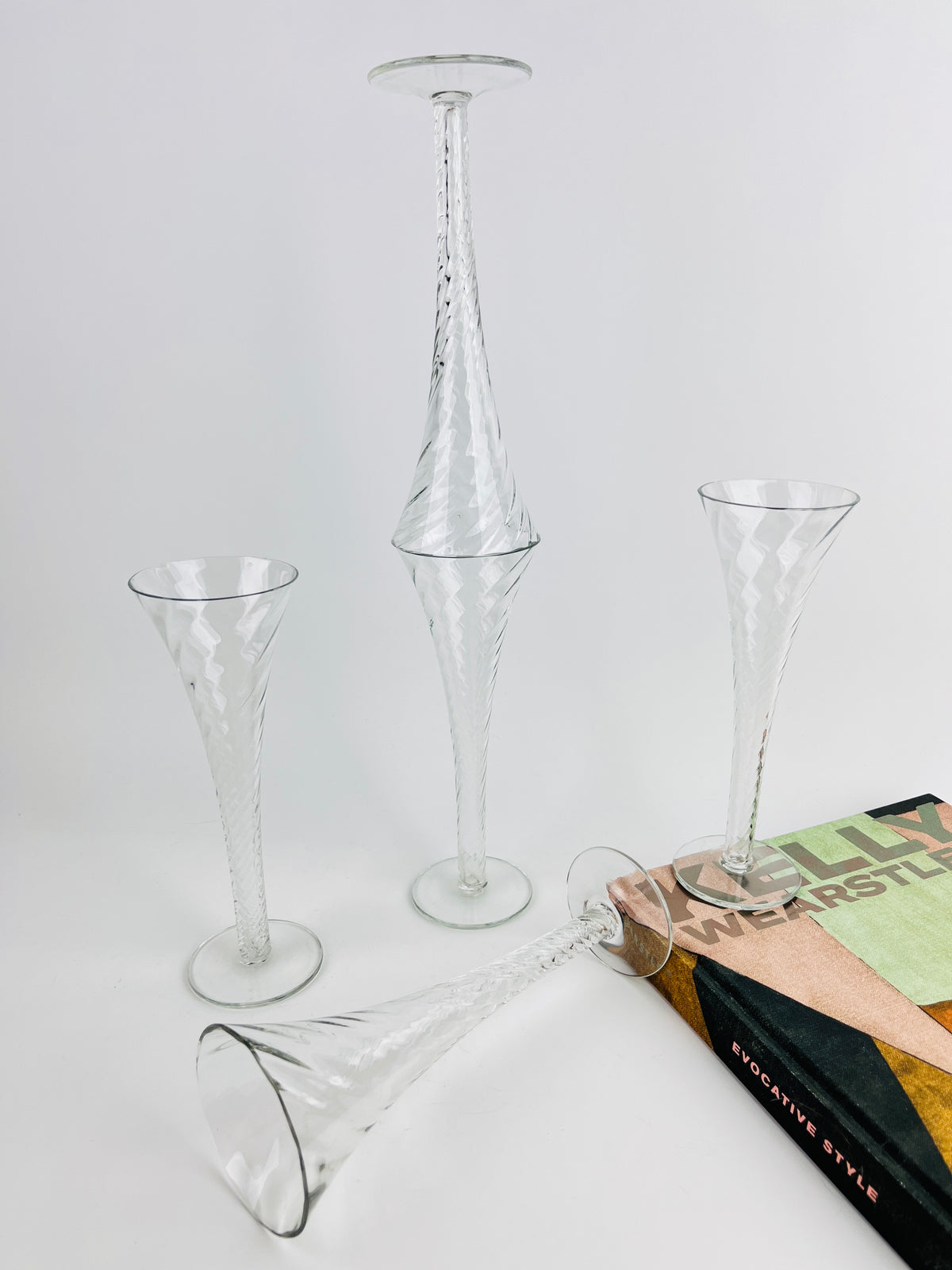 Vintage Optical Champagne Flutes