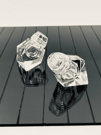 Vintage Optical Crystal Salt & Pepper Shakers