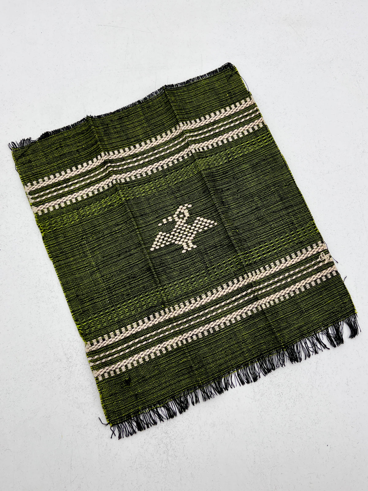Vintage Handwoven Cocktail Napkins - Green