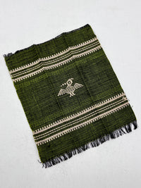 Vintage Handwoven Cocktail Napkins - Green