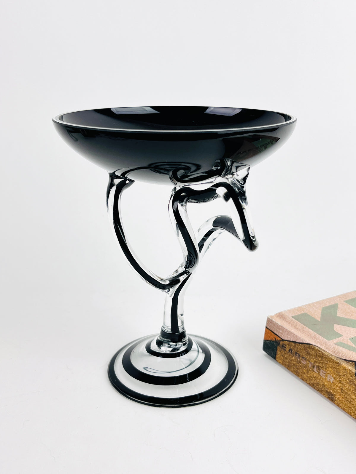 Vintage Blown Glass Compote Dish