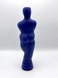 Vintage Cobalt Ceramic Figurative Vase, Signed