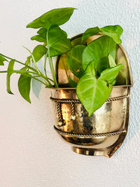 Vintage Brass Wall Planter
