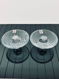 Vintage Optical Glass Candleholders by Holmegaard