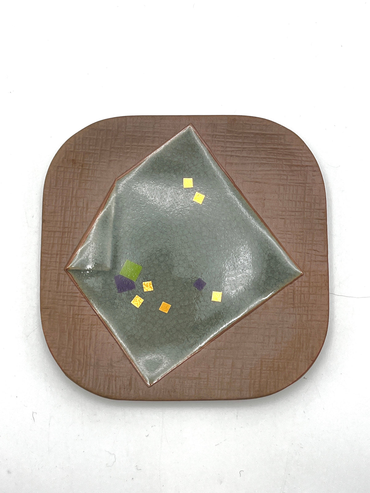 Vintage Japanese Stoneware and Glass Sushi Plates