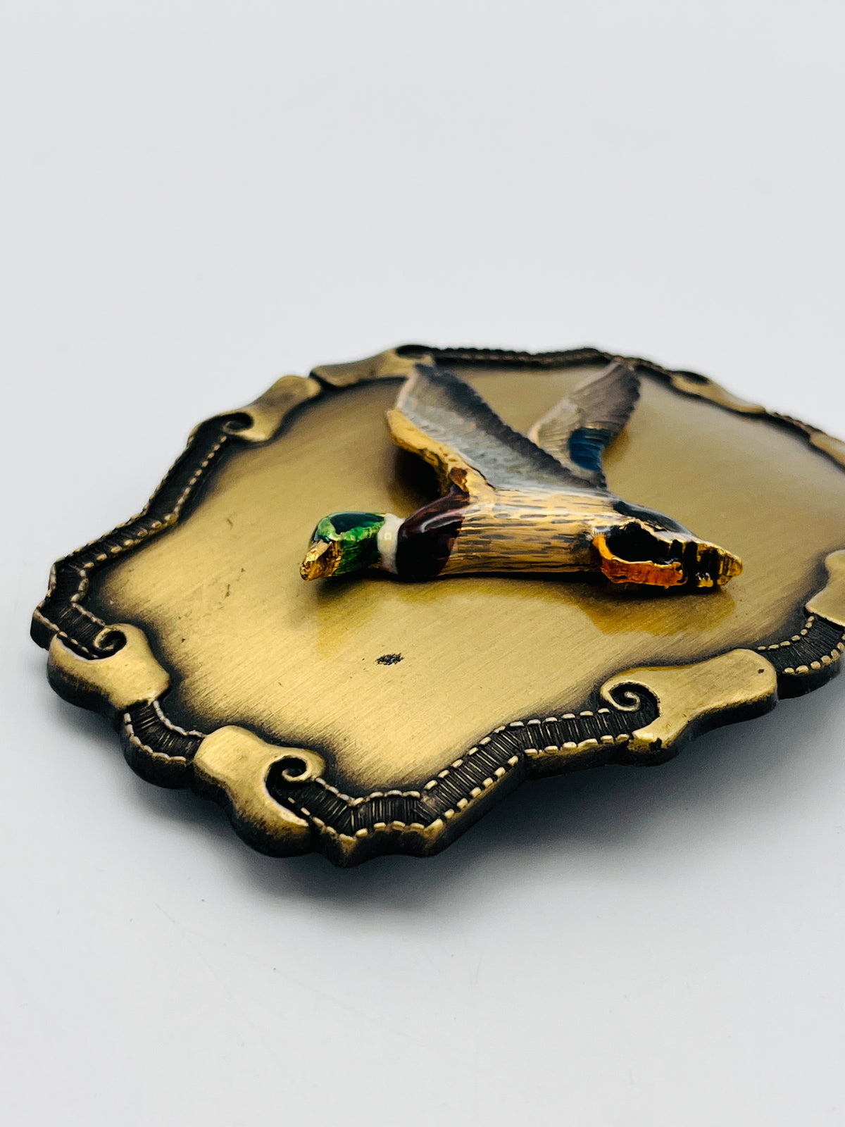 Vintage 70s Brass Duck Belt Buckle