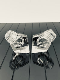 Vintage Optical Crystal Salt & Pepper Shakers