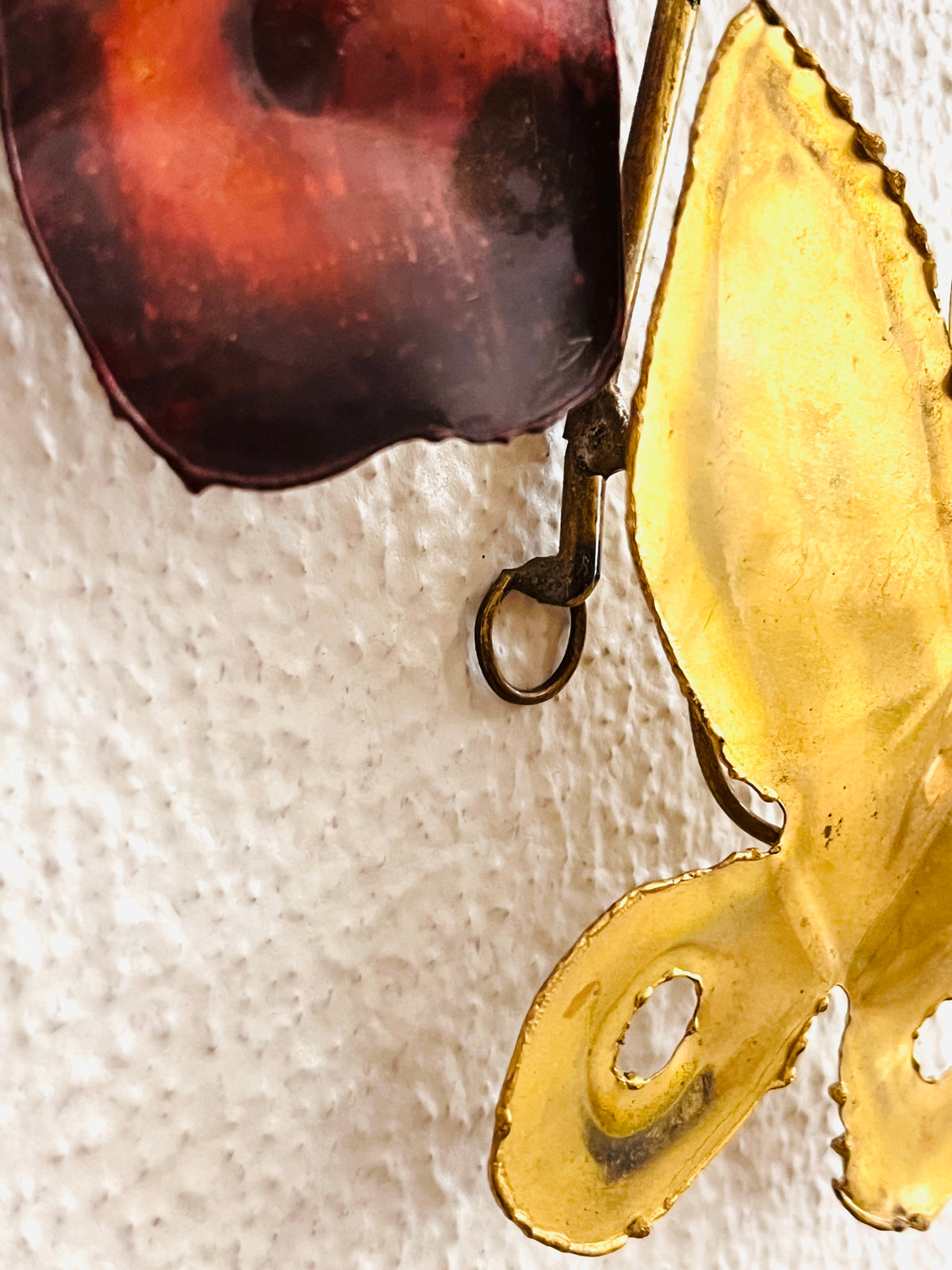 Vintage Brass Butterfly Flock Wall Art