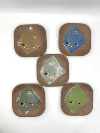 Vintage Japanese Stoneware and Glass Sushi Plates