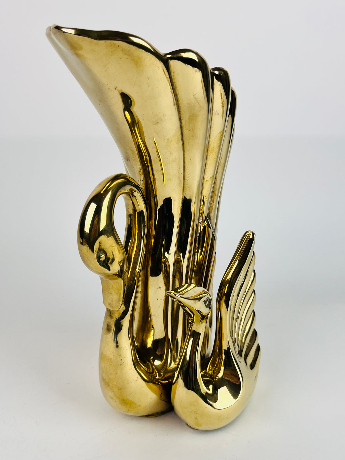 Brass Swan Vase by Frederick Cooper Chicago