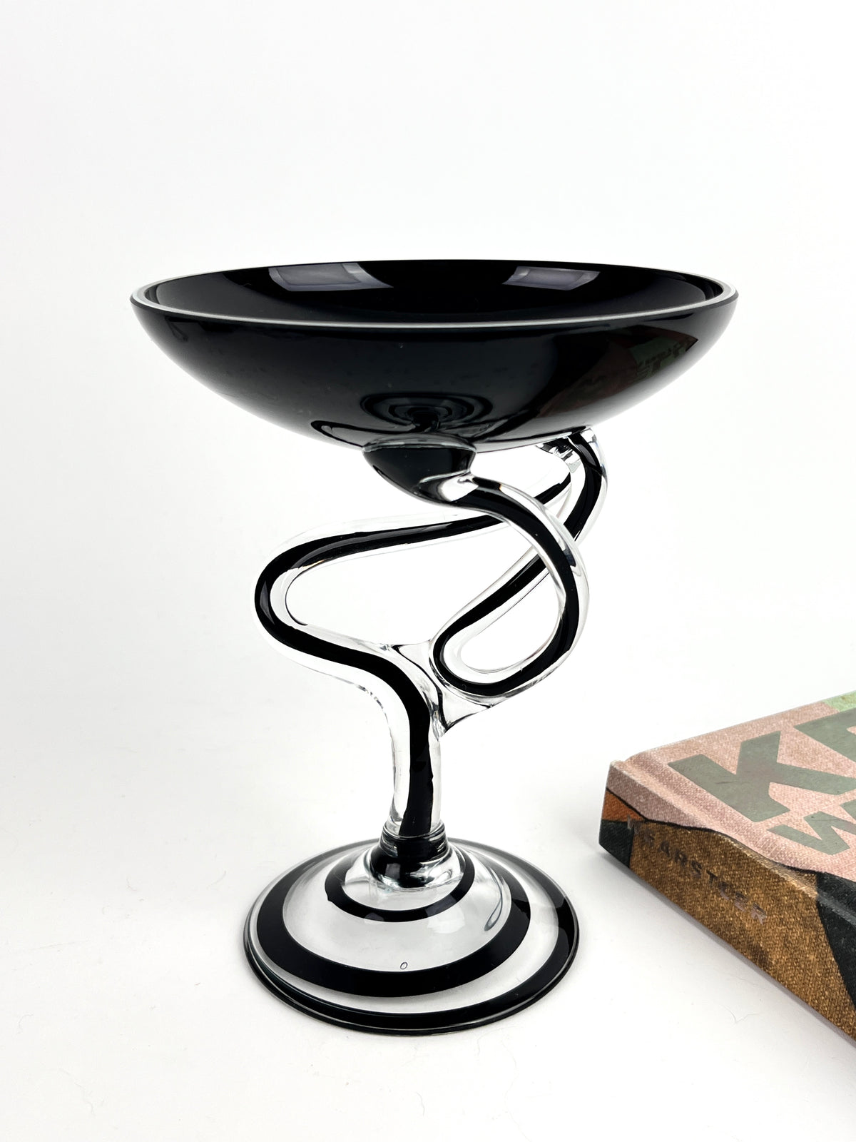 Vintage Blown Glass Compote Dish