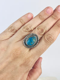 Vintage Mid-Century Navajo Sterling Silver Turquoise Ring