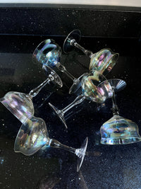 Vintage Iridescent Coupe Glasses