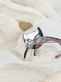 Mid-Century Sterling Cat Brooch