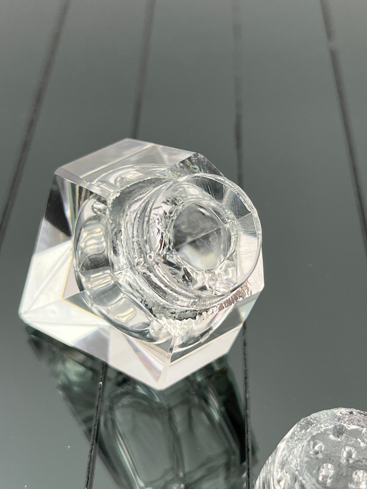 Vintage Optical Crystal Salt & Pepper Shakers