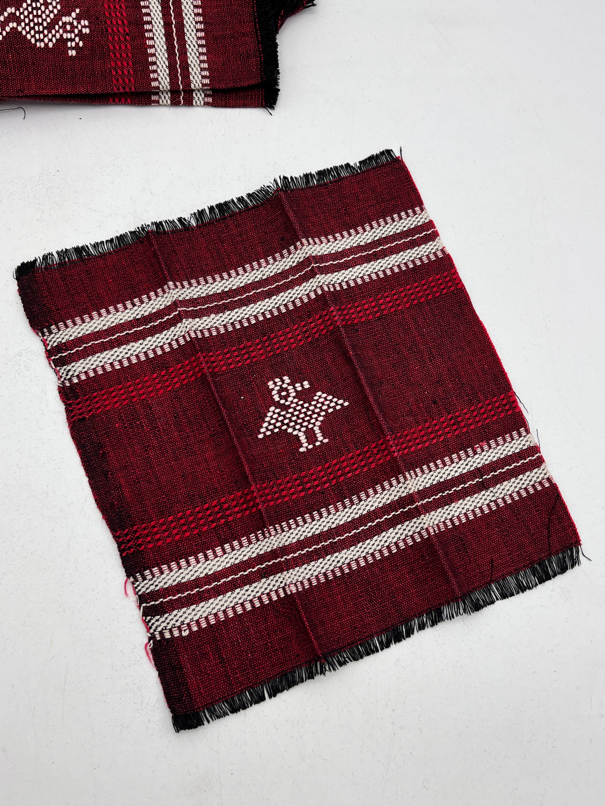 Vintage Handwoven Cocktail Napkins - Burgundy