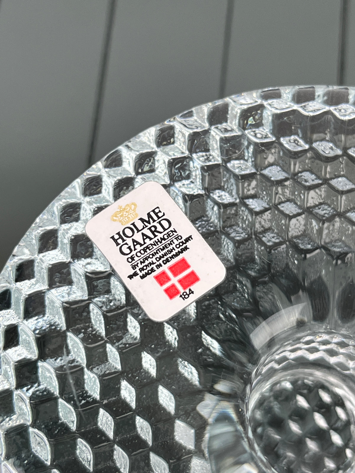 Vintage Optical Glass Candleholders by Holmegaard