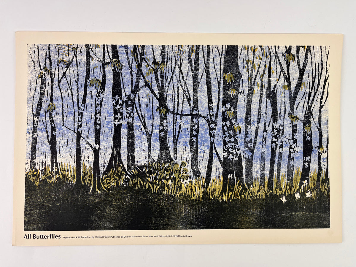 Vintage “All Butterflies” Lithograph by Marcia Brown, 1974