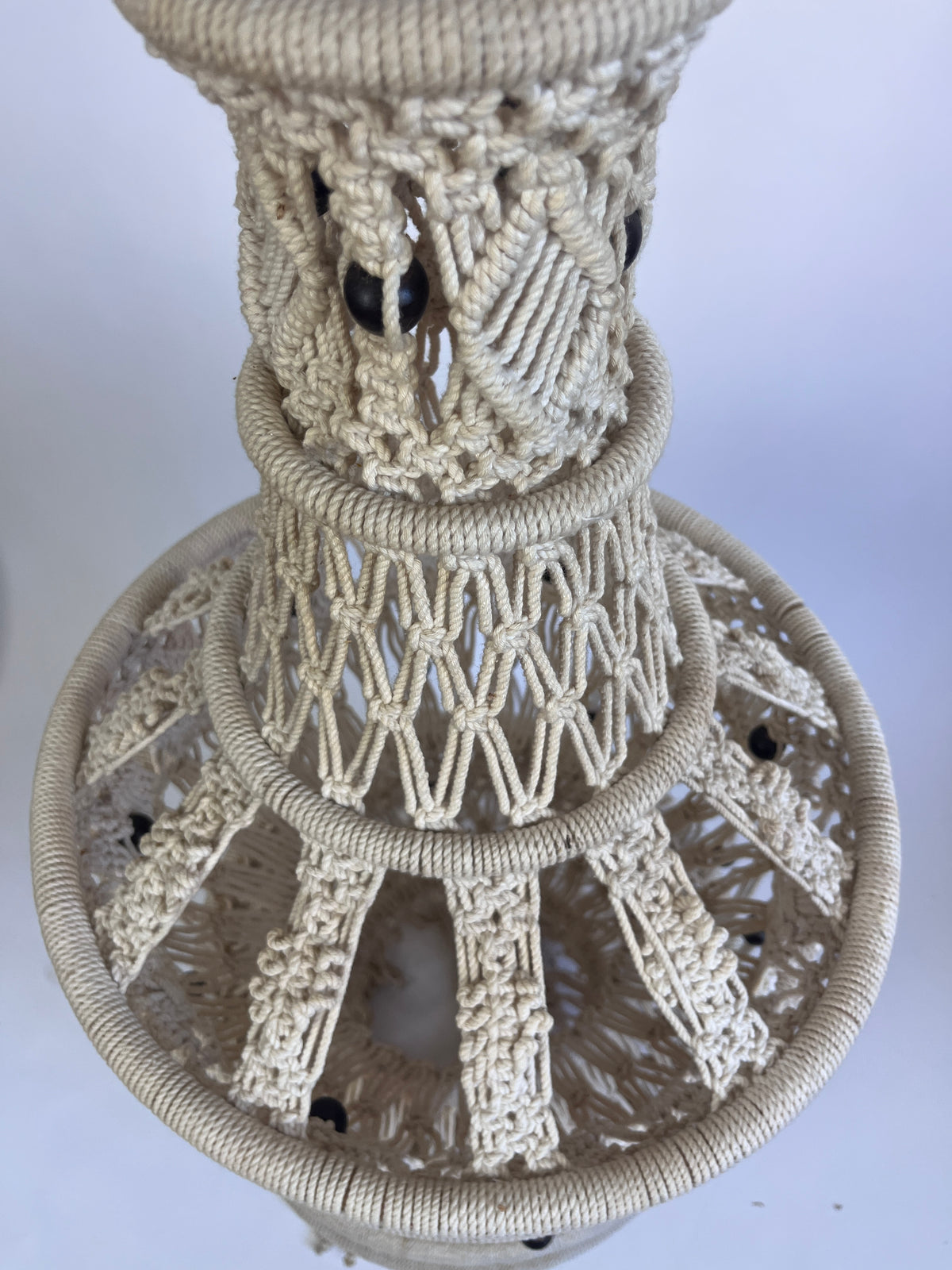 Large Vintage Macrame Hanging Pendant
