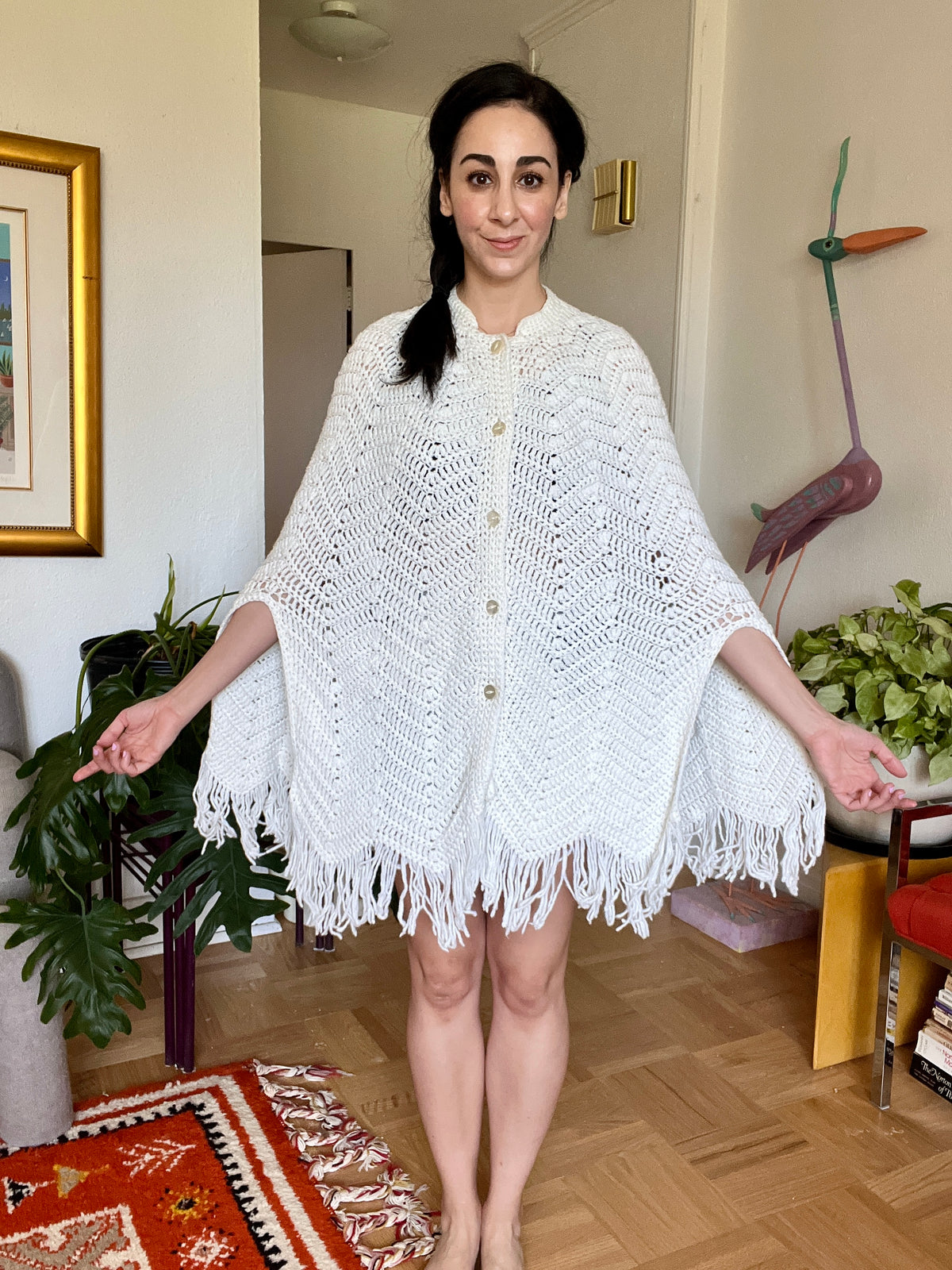 Vintage Woven Cape - Chevron