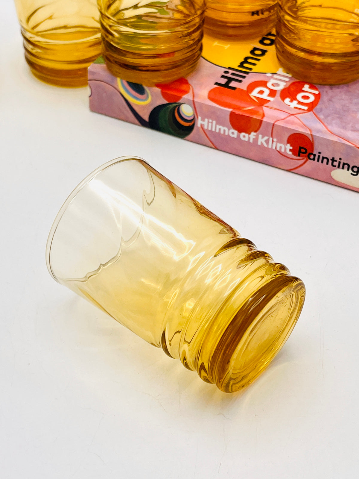 Vintage Amber Glasses - 8pc