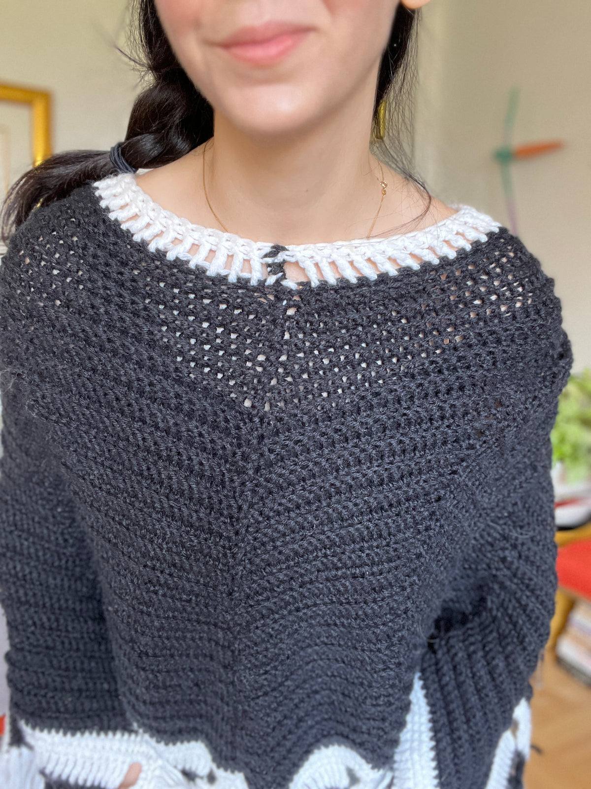 Vintage Hand-Knit Poncho