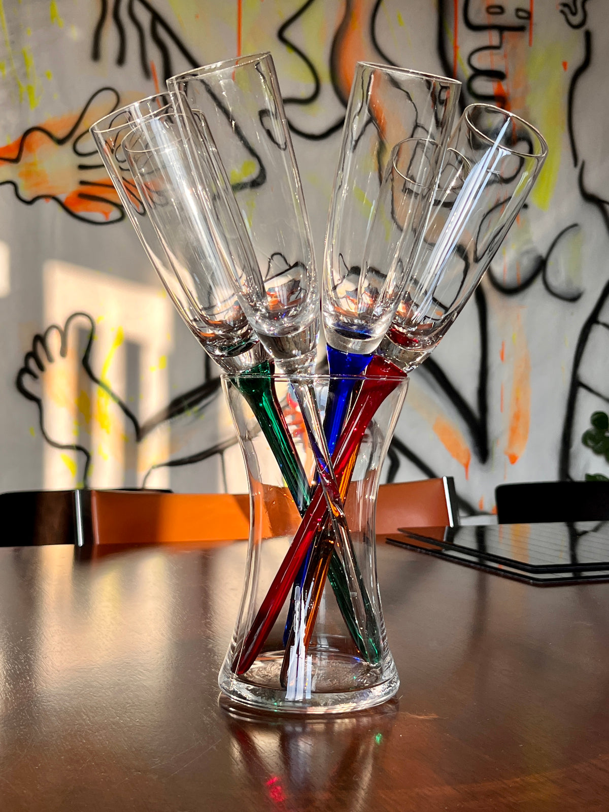 90s Vintage Champagne Flute Bouquet