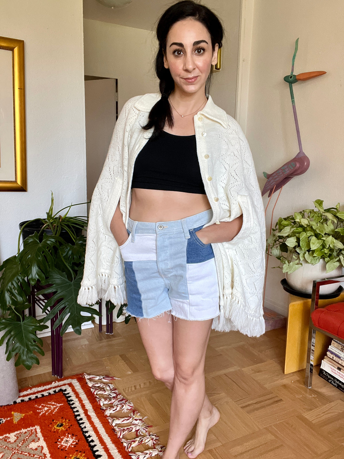 Vintage Woven Cape - Diamond Weave