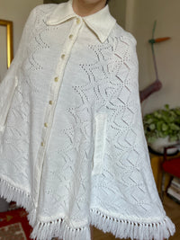 Vintage Woven Cape - Diamond Weave