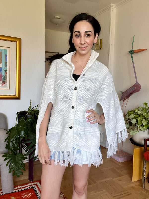 Vintage Woven Cape - Chevron