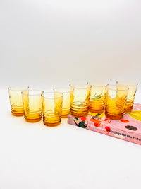 Vintage Amber Glasses - 8pc