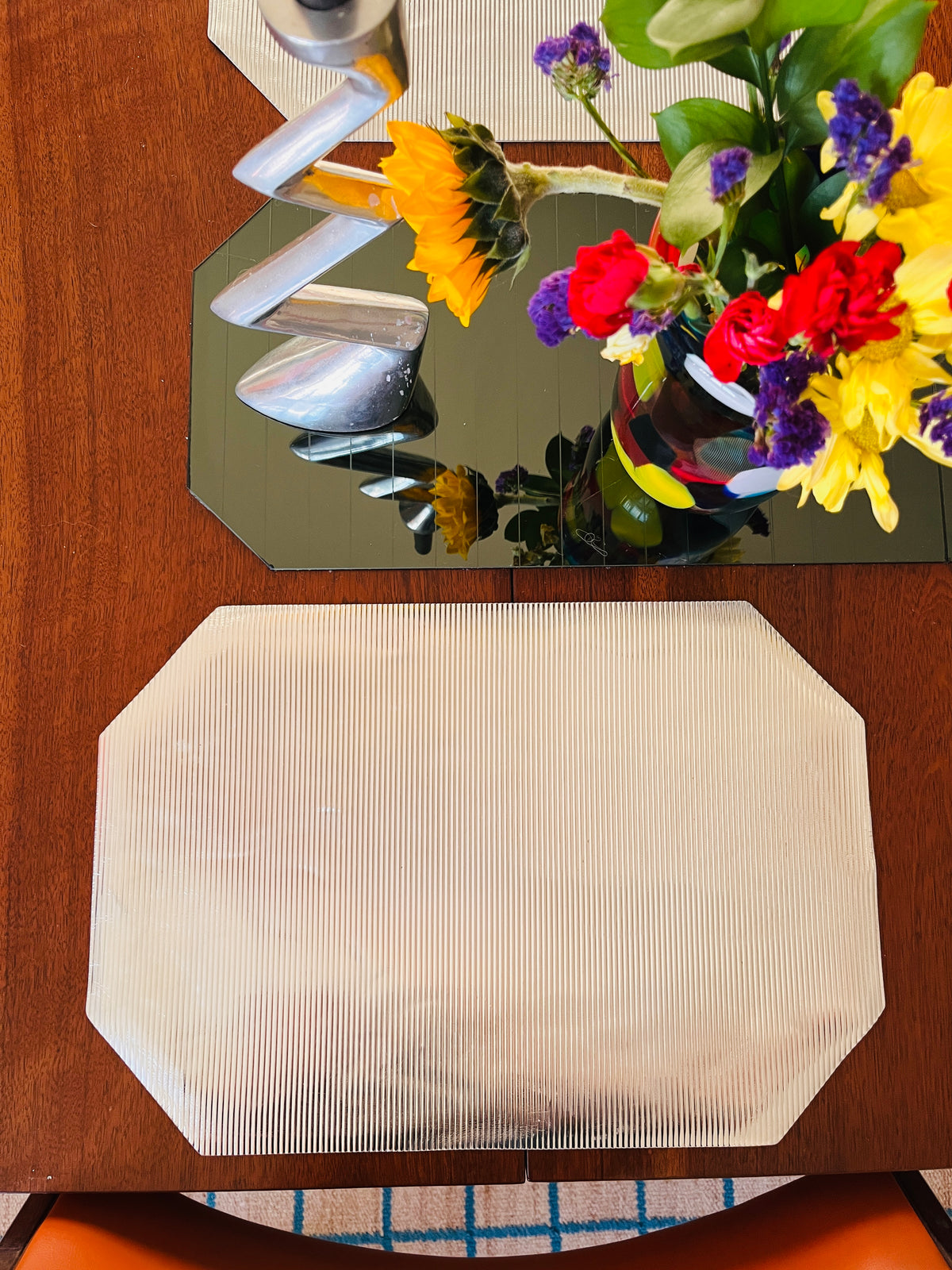 Vintage Silver Vinyl Placemats