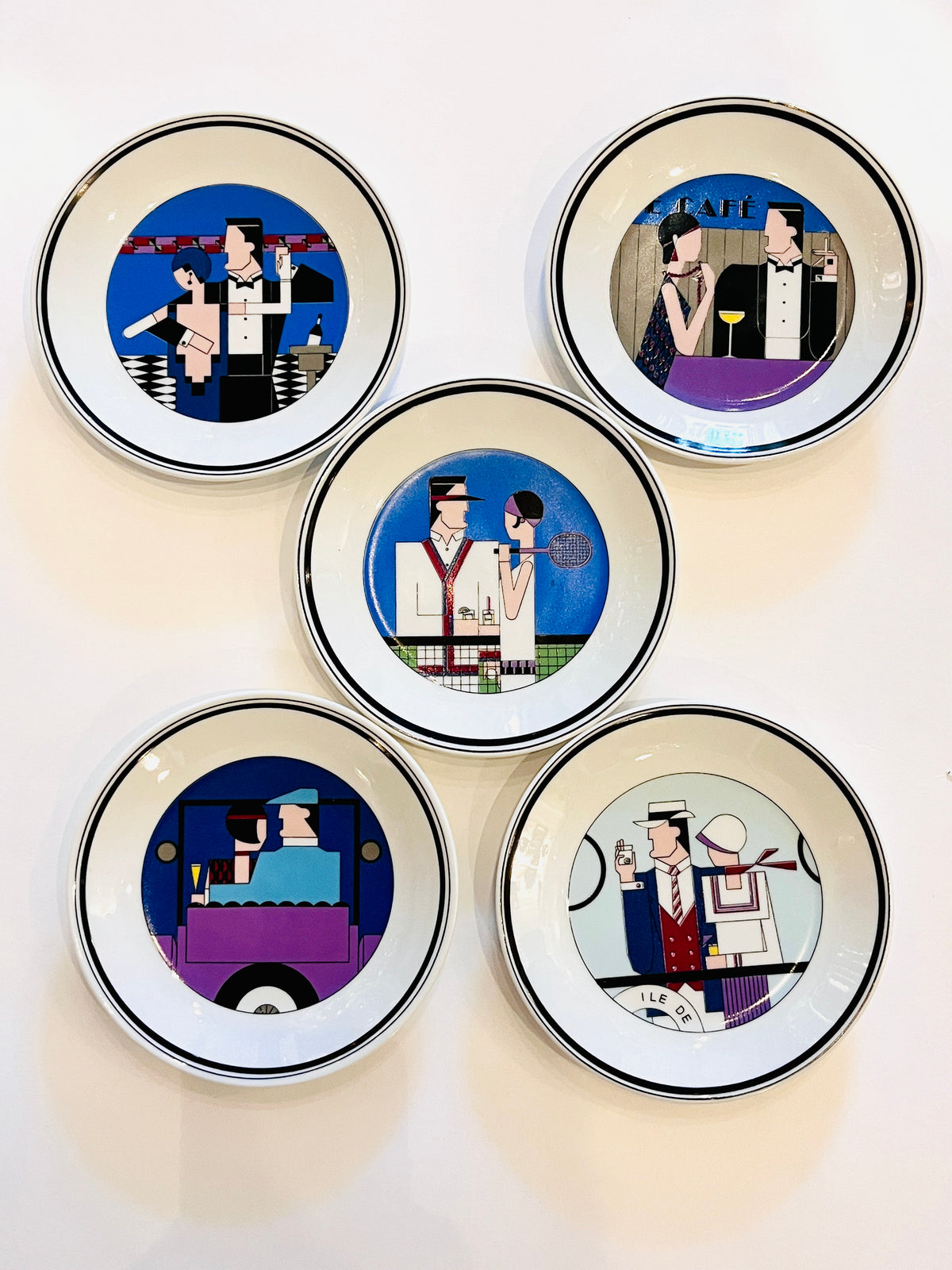 Postmodern Porcelain Canapé Plates - 5pc