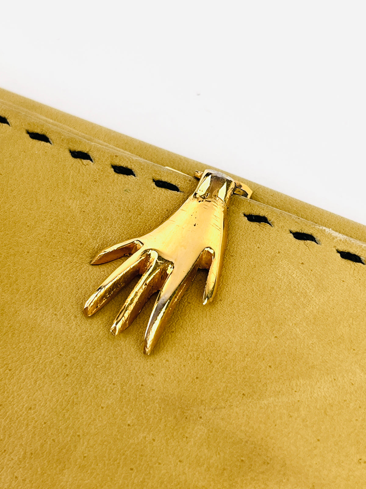 Vintage Leather Wallet with Hand Clasp