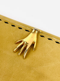 Vintage Leather Wallet with Hand Clasp