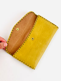 Vintage Leather Wallet with Hand Clasp