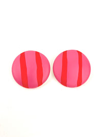 Vintage Pink & Red Costume Earrings
