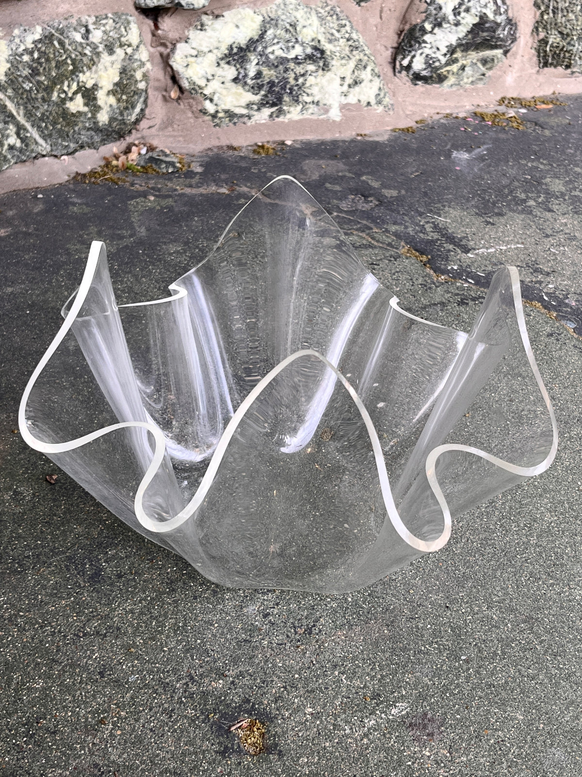 Vintage Lucite Handkerchief Bowl
