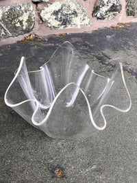 Vintage Lucite Handkerchief Bowl
