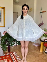 Vintage Woven White Cape
