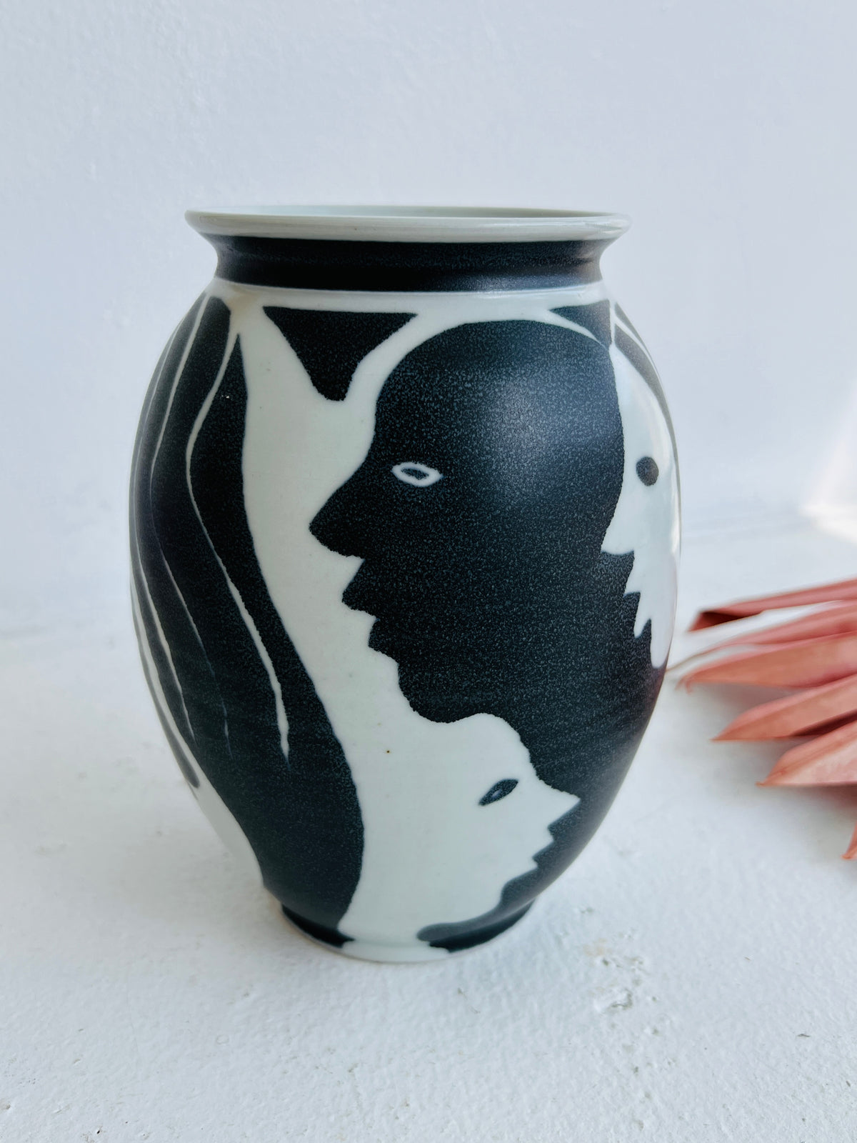 Vintage Figurative Porcelain Vase