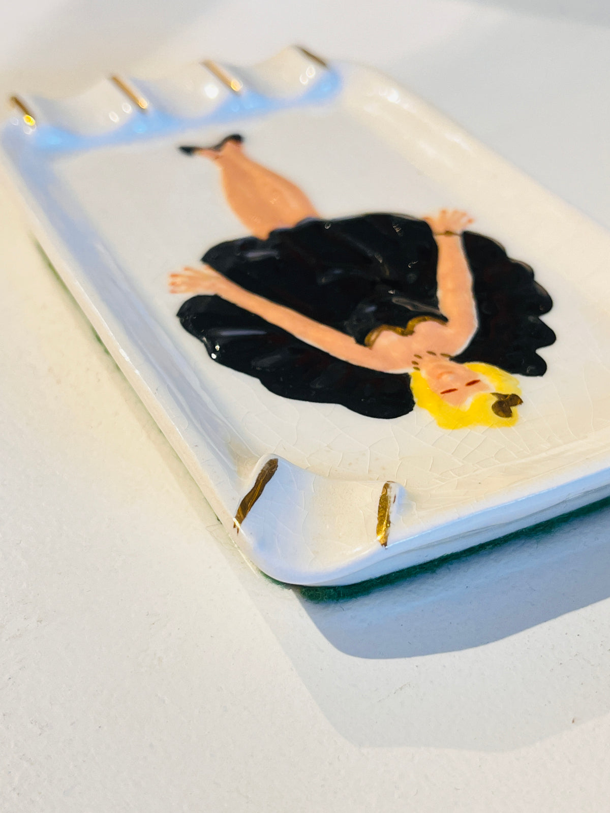 Vintage 1940s Burlesque Ceramic Ashtray